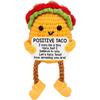 Crochet Inspirational Positive Support Taco Doll With Crad Home Room Decoration Funny Handmade Knitted Taco Desktop Ornament