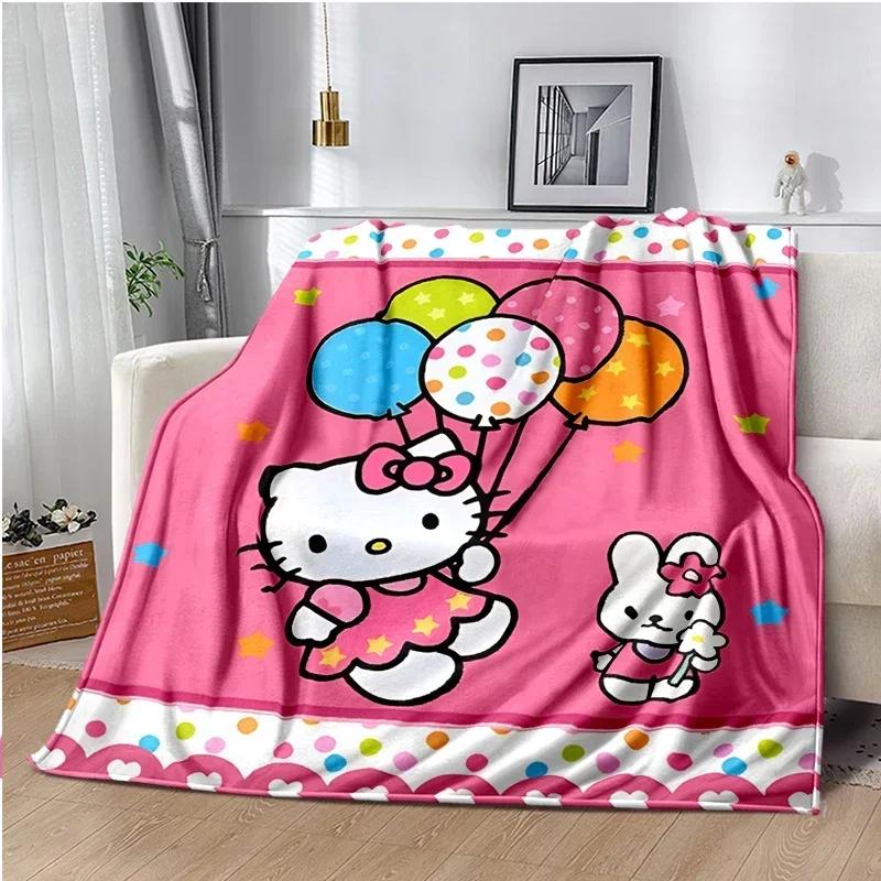 HelloKitty Cartoon Anime Kawaii Blanket for Kids Super Soft Cute Blanket for Travel Bedding Couch Sofa Bed Blanket Birthday Gift