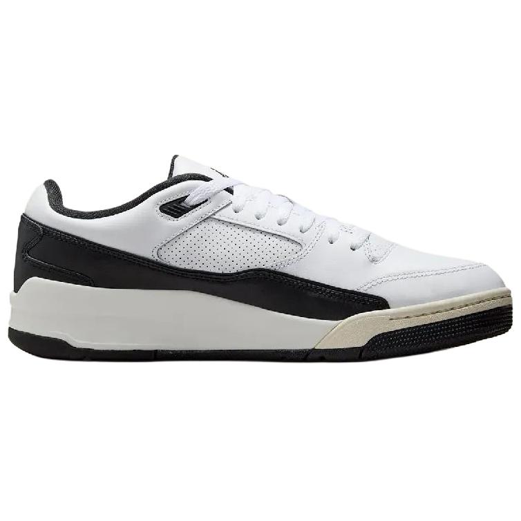 New Jordan FLIGHT COURT Anti Slip Wear Resistant Low Top Vintage Basketball Shoes Unisex Black White HF3255-112