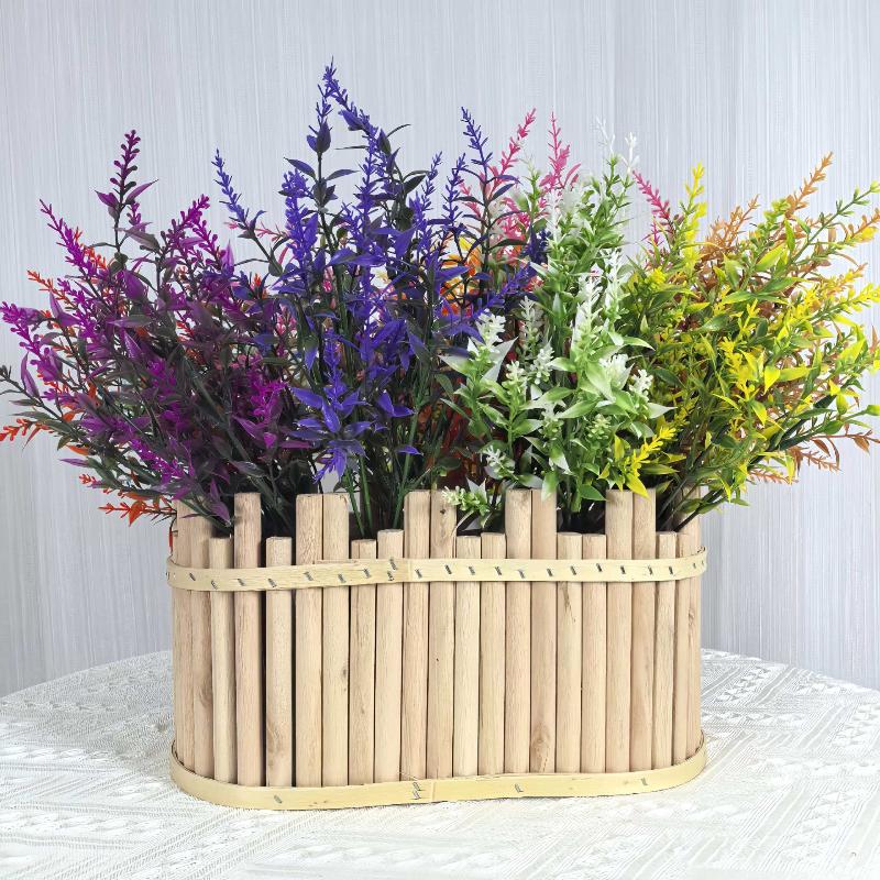 Lifelike Artificial Lavender Fake Flower Safe BPA-free Plastic Faux Plant 34cm 1Pcs for Wedding Home Coffee Table Decor