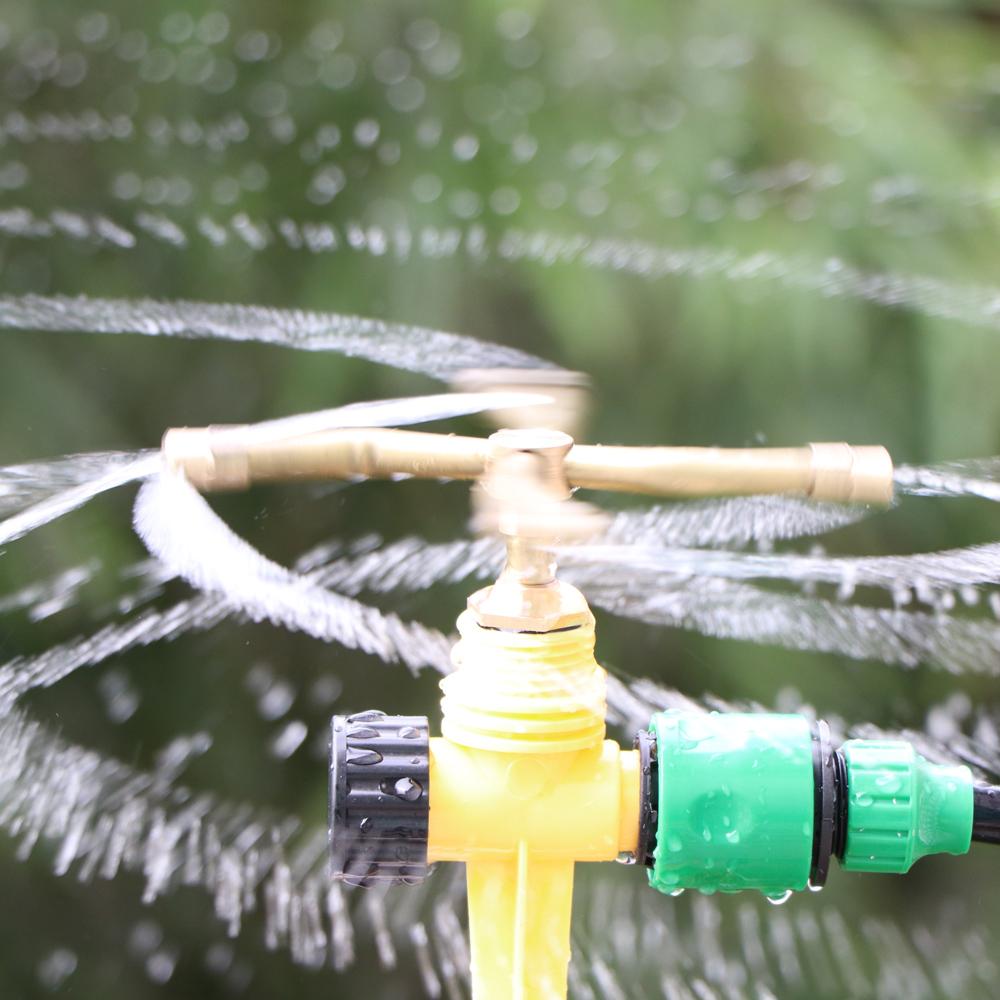 1/2 Inch 2/3/4 Arm Rotating Brass Nozzle Garden Lawn Irrigation Watering Nozzle Automatic Rotating Atomizing Watering Tool
