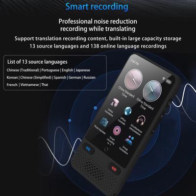 S85 Portable Language Translator Device with 138 Languages Voice Translating Offline Translation Support Voice Video Recording