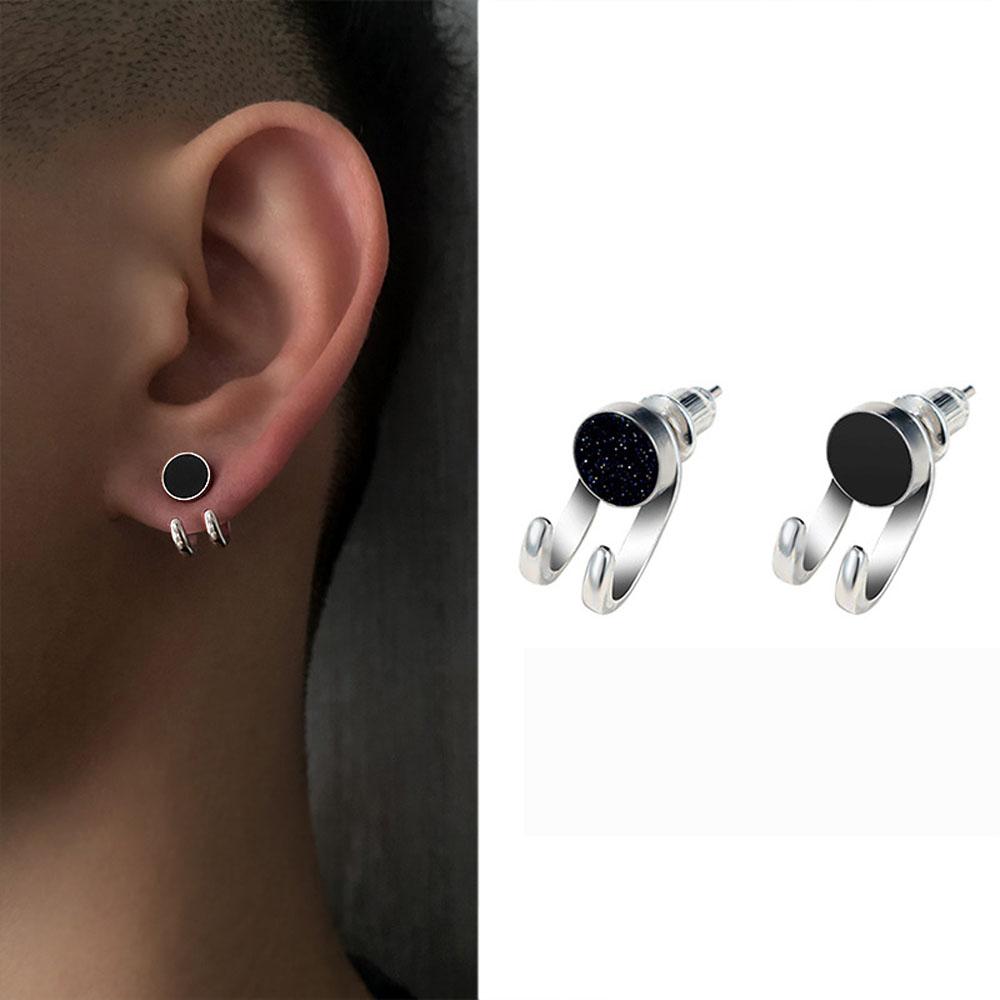 Gifts New Black Onyx 925 Silver Needle Claw Punk Earrings Fashion Jewelry MeStud Earrings Ear Studs