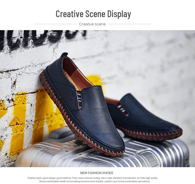 Herren Übergröße Formelle Leder Slipper Loafers - Grenzüberschreitende Lässige Rindsleder Slipper