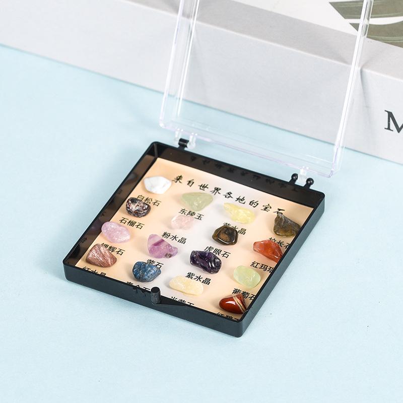 Mini-Kristall-Edelsteinsammlung: 16/25 Typen für die geologische Bildung (Amethyst enthalten)