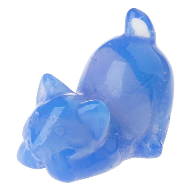 

Crystal Cats Figurine Carved Crystal Animal Miniature Ornament for Home Decors Bring Happiness and Good Luck Forunes