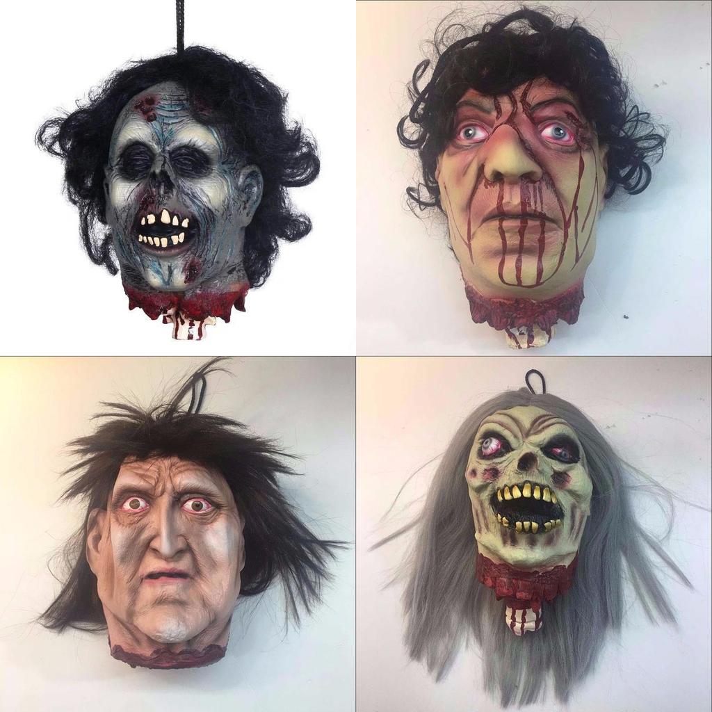 Halloween Party Decoration Props Bloody Prank Toy Realistic Hanging Severed Human Head