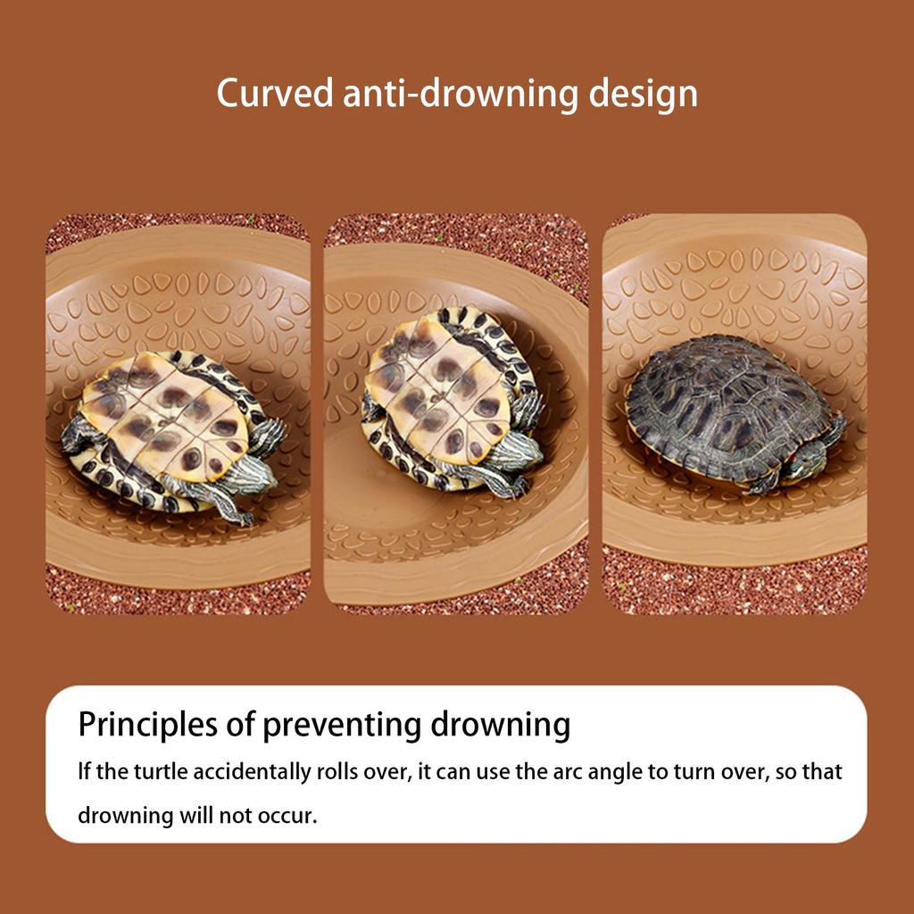 Turtles Water Basin Bathing Bowl Water Container Soaking Dish for Reptiles Amphibians Terrariums Habitat Accessories