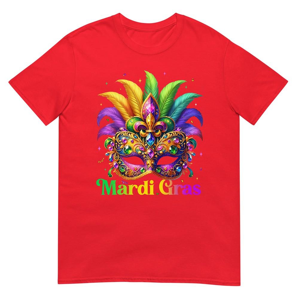 Mardi Gras Shirts For Unisex Girls Kids Mask Feather Party TShirt
