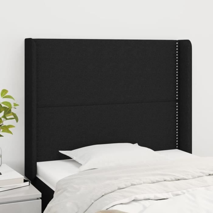 VidaXL Headboard with Ears Black 103x16x118-128 Cm Fabric3119432