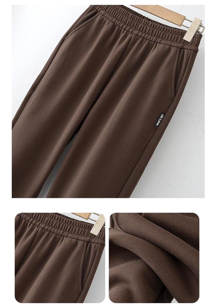 Cozy Fleece-Lined Harem Pants: Stylish, Warm & Loose Fit for Autumn/Winter. Ideal for Middle-Aged & Elderly.