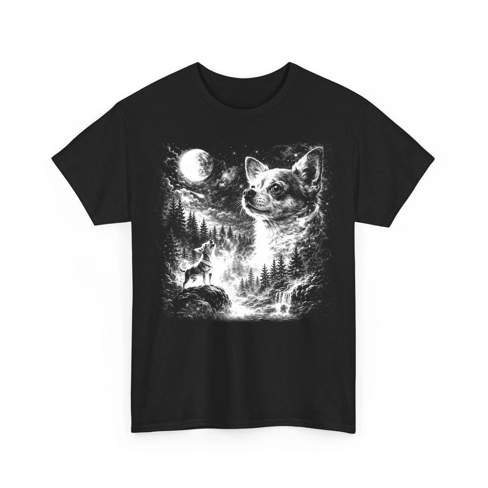 Chihuahua Howling to The Moon Parody Night Art Funny 90s Design Unisex TShirt Unisex T-Shirt XXXXL
