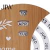 Wooden Perpetual Calendar Calendar, Manual Rotating Desk for Home Office Minimalist Wood Block Decor, Creative Natural Date Month Week Display Desktop
