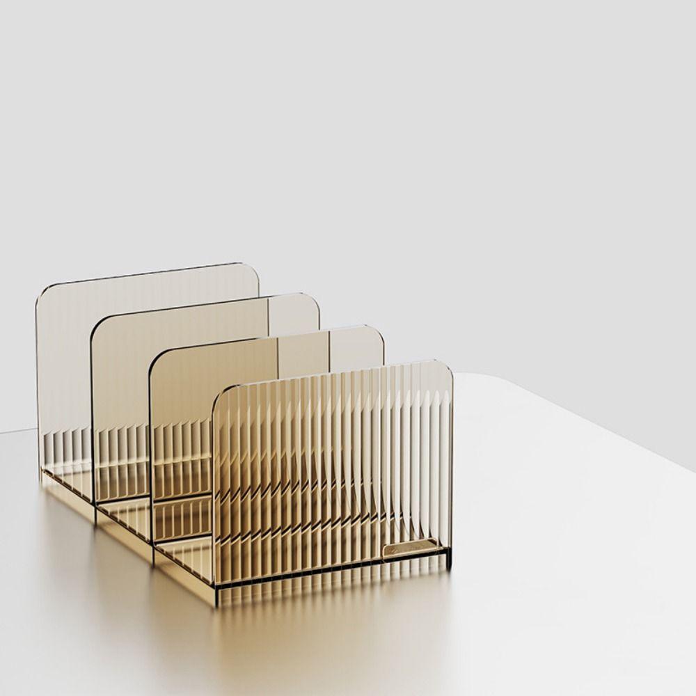 Non-Slip Documents Stand Reusable Desktop Bookshelf Practical Transparent Bookends  Home