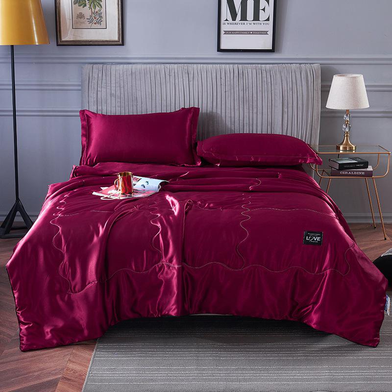 Ice Silk Cooling Summer Quilt: Solid Color, Waterproof, Air Conditioning Blanket