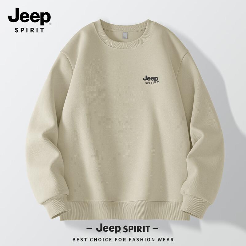 JEEP SPIRIT Men's 2025 Fall 3D Logo Round Neck Sweatshirt