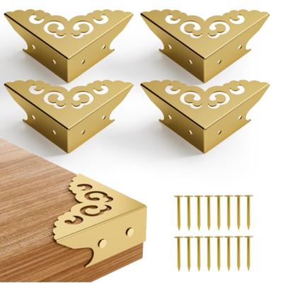 20Pack Furniture Antique Bronze Triangle Edge Metal Corner Guard for Storage Box Jewelry Case Cabinet Coffee Table Wooden Chest