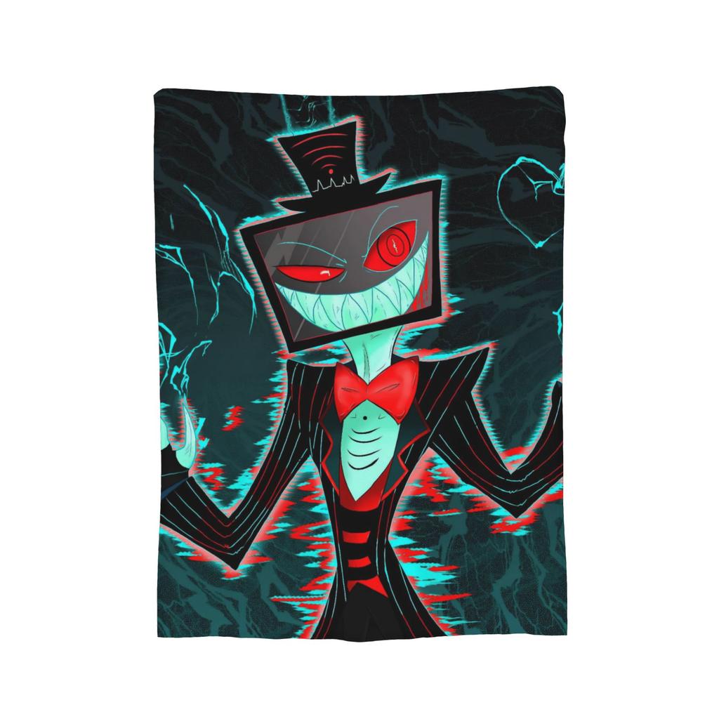Cartoon Hazbins Hotels Blanket Velvet Print   Multifunction Lightweight Thin Throw Blanket for Sofa Car Bedspread