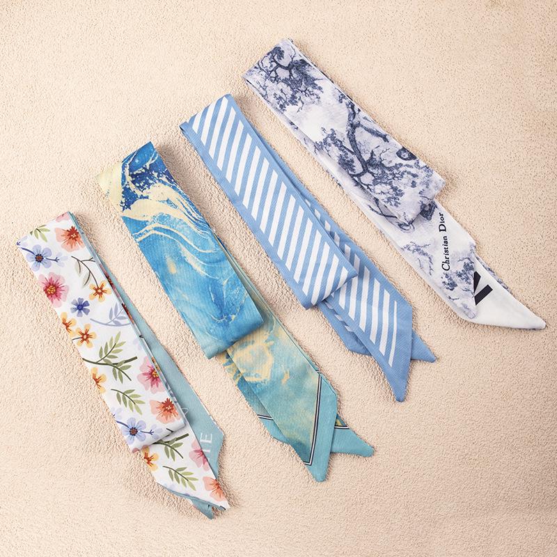 Blue Ribbon Waist Belt & Scarf: Versatile Spring-Summer Fashion Accessory for Women