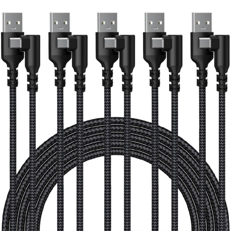 Practical Flexible USB Type C Fast Charge Cord 2Meters Angled Connectors Suitable for Smartphones Switches Power Delivery