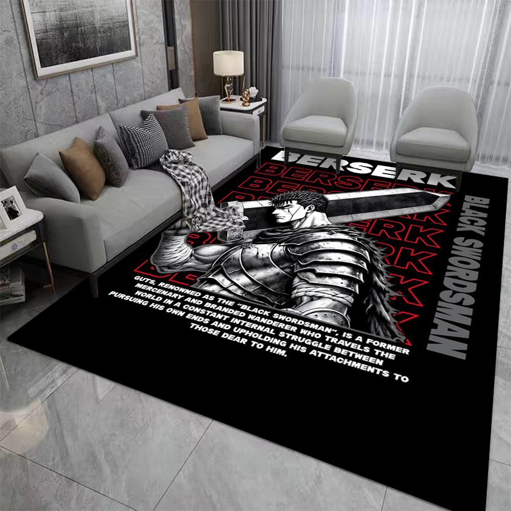 

MINISO B-Berserk Guts Аніме Килим Килимок для Спальні Хлопчика Килим для Вітальні Ігровий Килимок для Підлоги Нековзкий Килимок Пральні Килимки для Відпочинку Подарунок 80x120cm