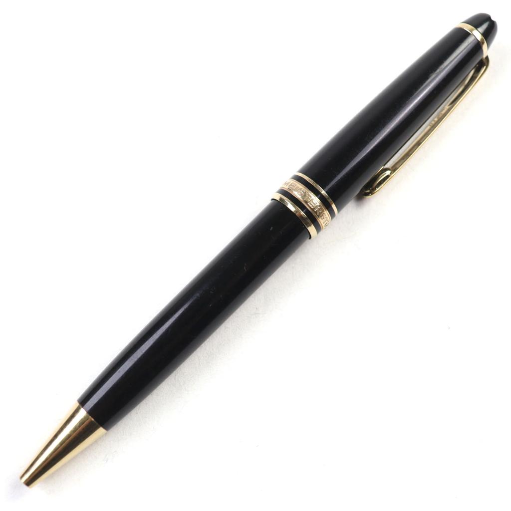 Very Good MONTBLANC Ballpoint pen Meisterstck Classic Logo engraved White Star Twist Used