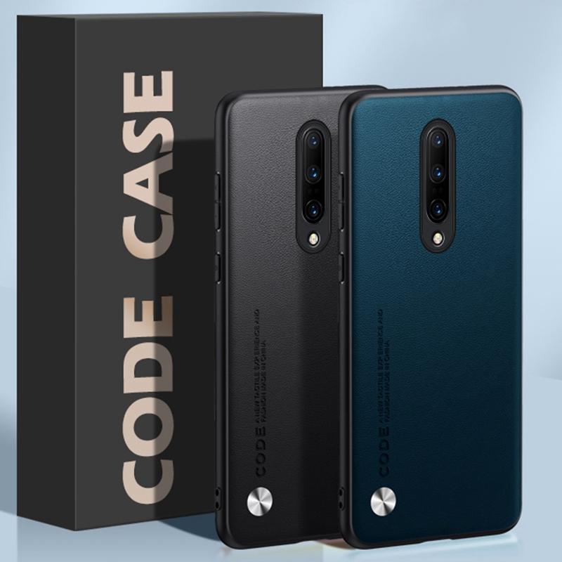 Funda de cuero PU de lujo para OnePlus 7 Pro, carcasa trasera de silicona mate a prueba de golpes, protección completa para OnePlus 7 Pro