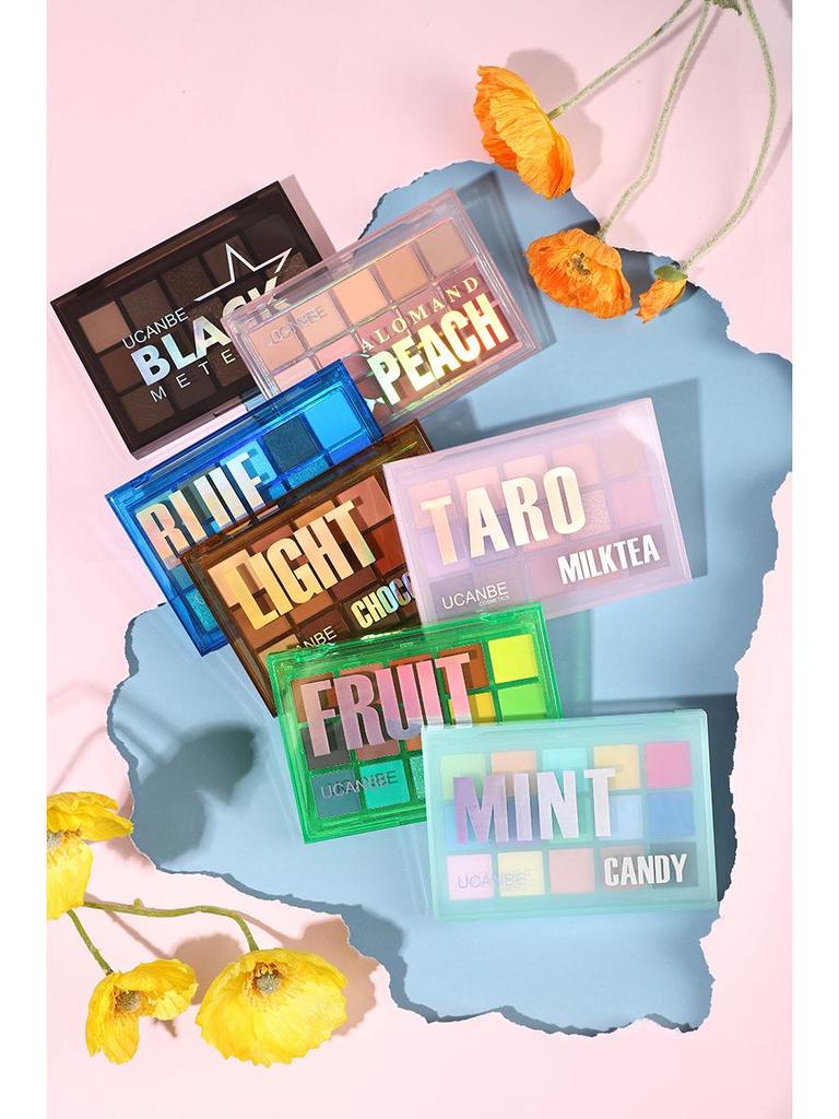 UCANBE 15-Color Eyeshadow Palette: Shimmer & Matte for Student Cosplay, Trendy Dopamine, Low Saturation Hues.