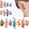 12 pièces Tatouages Temporaires Motifs Papillons Designs Floraux Colorés Autocollants Corporels Imperméables Longue Durée Pour Bras Adulte