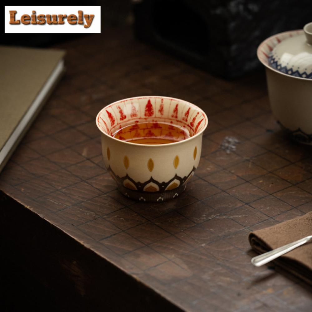 100ml Chinese Dunhuang Thousand Buddhas Master Cup Creative Lotus Flower Pattern Teacup Personal Tea Bowl Chazhan Teaset Gifts