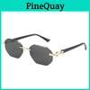 Hiphop Style Metal Frame Sun Glasses With Ac Lenses For Casual Wear