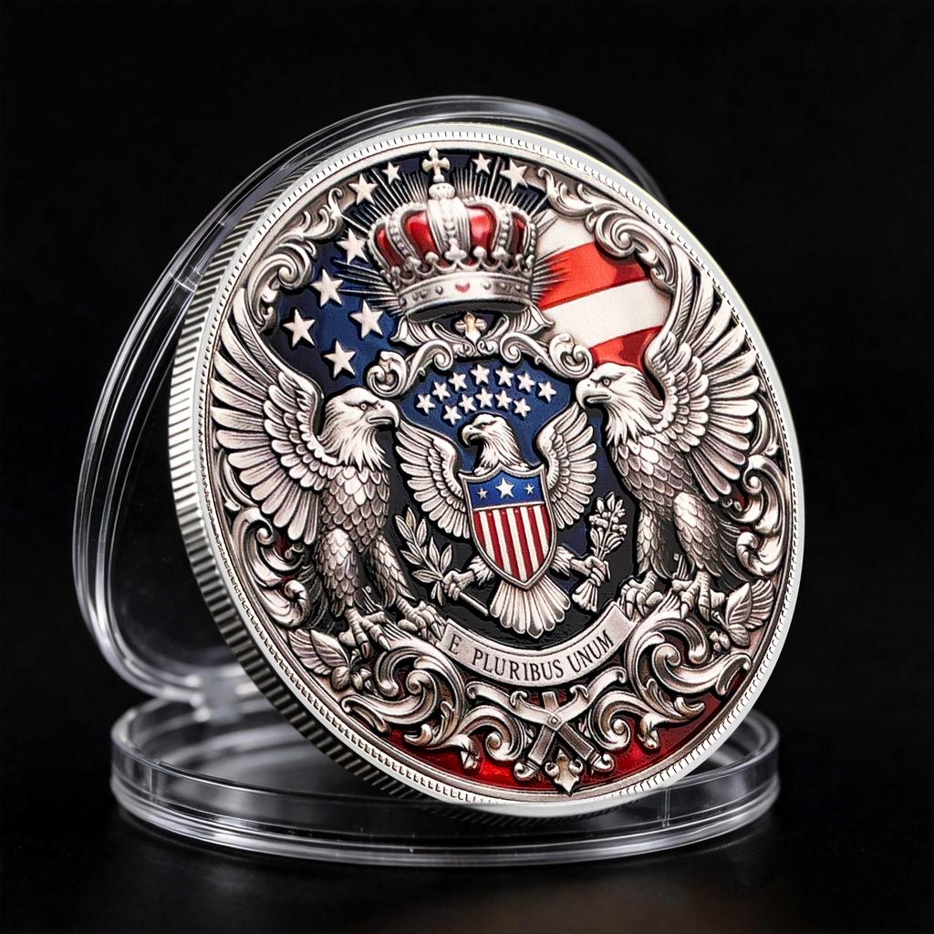 250th Anniversary Commemorative Coin Independence Day Founding Medal Challenge Coin Embossed Metal Coin Color Printed Badge