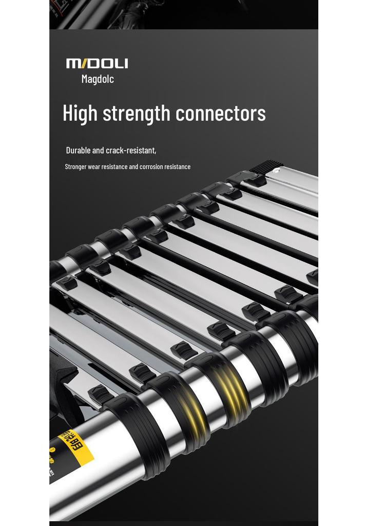 Magdolli Stainless Steel Telescopic A-frame Ladder, Multifunctional Foldable Indoor Aluminum Alloy Stair Ladder