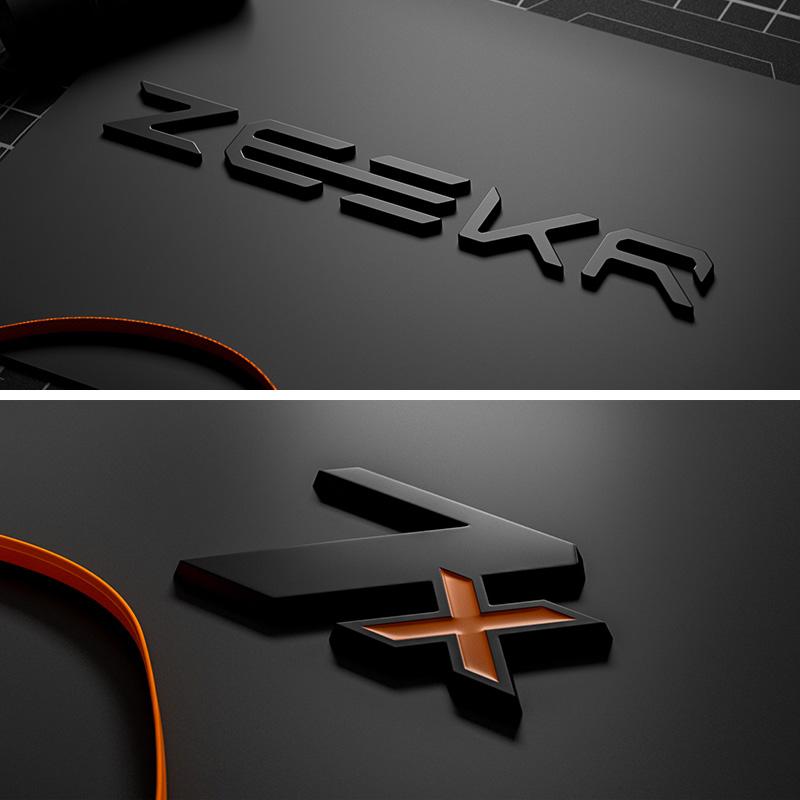 Für ZEEKR 7X 001 Mattschwarzes Emblem Metall Sportliches Emblem Aufkleber Modifikationszubehör