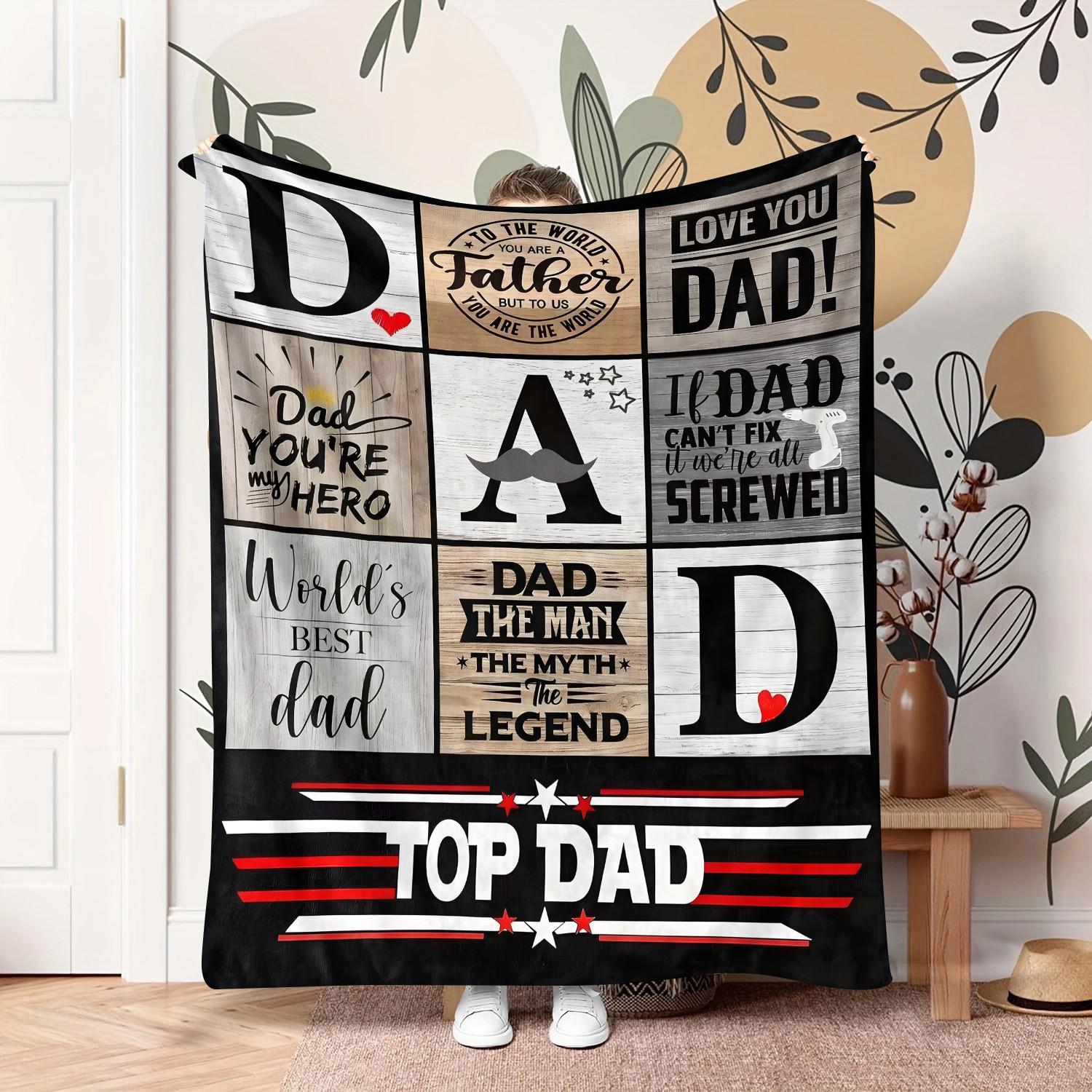 Dad Birthday Gift Blanket - World’s Best Dad Soft Flannel Christmas Throw 70x100cm