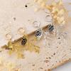 Retro Pine Cone Branch Earrings - Silver & Gold Dangle, European-American Autumn/Winter Fashion for Women