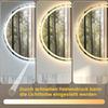 60×60cm Round Bathroom Mirror with Lighting, Wall-Mounted Cosmetic Mirror, Fog-Free, 3 Adjustable Color Temperatures & Dimmable Light, Smart Mirror