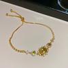 K real gold electroplated zircon geometric round square flower bracelet light luxury high-end bracelet retro jewelry women