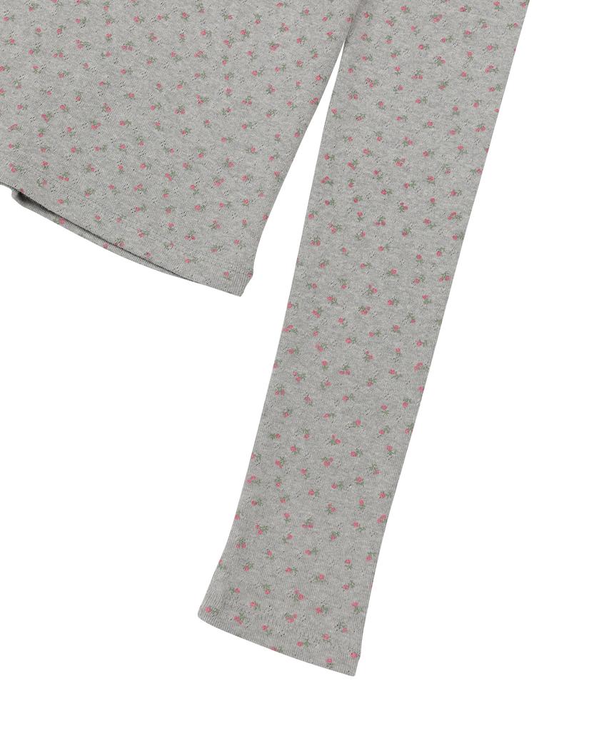SUNDAY FRUIT MARKET W) Sun Flower Ls Tee Gray