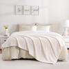 Cream White Throw Blanket Fuzzy 3D Jacquard Decorative Flannel Fleece Super Soft Plush Cozy Blanket for Couch Sofa Chair