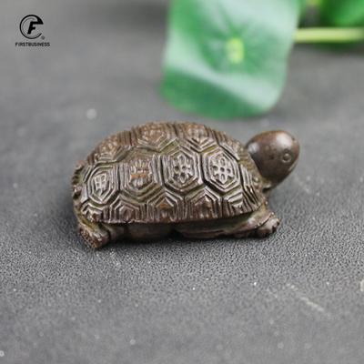 Retro Copper Chinese Divination Turtle Statue Desk Ornament Vintage Tortoise Miniatures Figurines Home Decoration Accessories