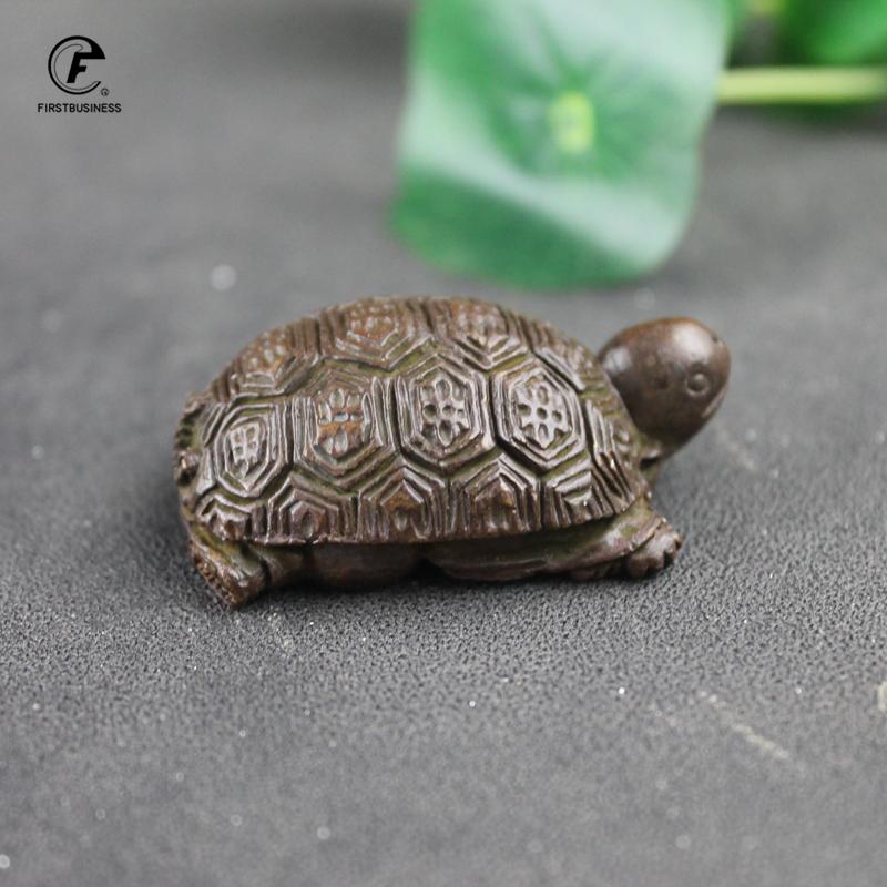 Retro Copper Chinese divination Turtle Statue Desk Ornament Vintage Tortoise Miniatures Figurines Home Decoration Accessories