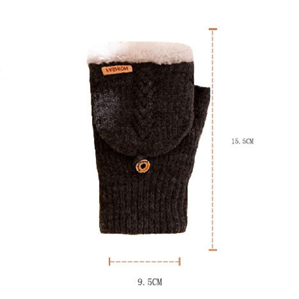 Woolen Cloth Flip Cover Gloves Thickened Mittens Gloves Fashion Winter Gloves  Outdoor Sports