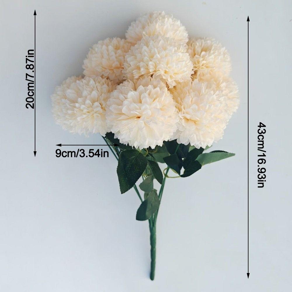 9 Heads Artificial Dandelion Bouquet Dyed Edged DIY Floral Materials Chrysanthemum Bunch Silk Cloth Realistic Simulation Flowers