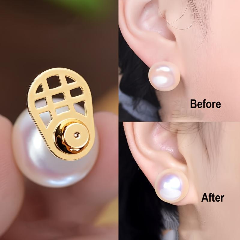 

2PCS/4PCS Earring Backs for Droopy Ears, Racket Shape Heavy Earring Lifter, Secure Locking Backings for Studs