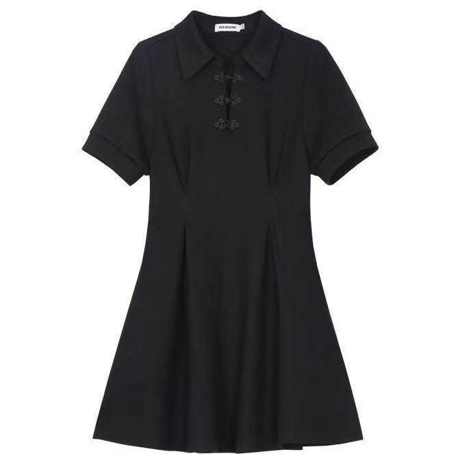 Black dress new women's small improved cheongsam temperament small black dress national style summer new Chinese style