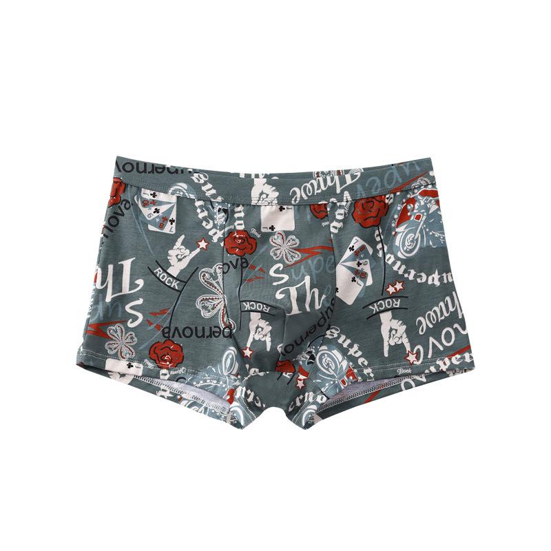 Men's Underwear Flat Pants Made of Pure Cotton Men's Printed Four Corners Shorts