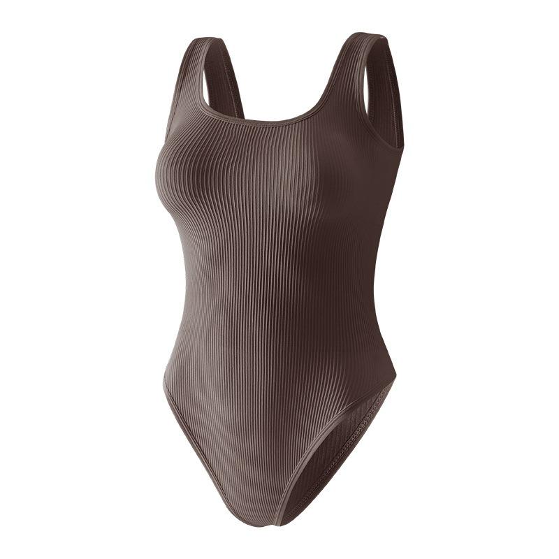 Seamless Strapless Vest Yoga Bodysuit Shapewear Ribbed Bodysuit Sports Bodysuit for Yoga
