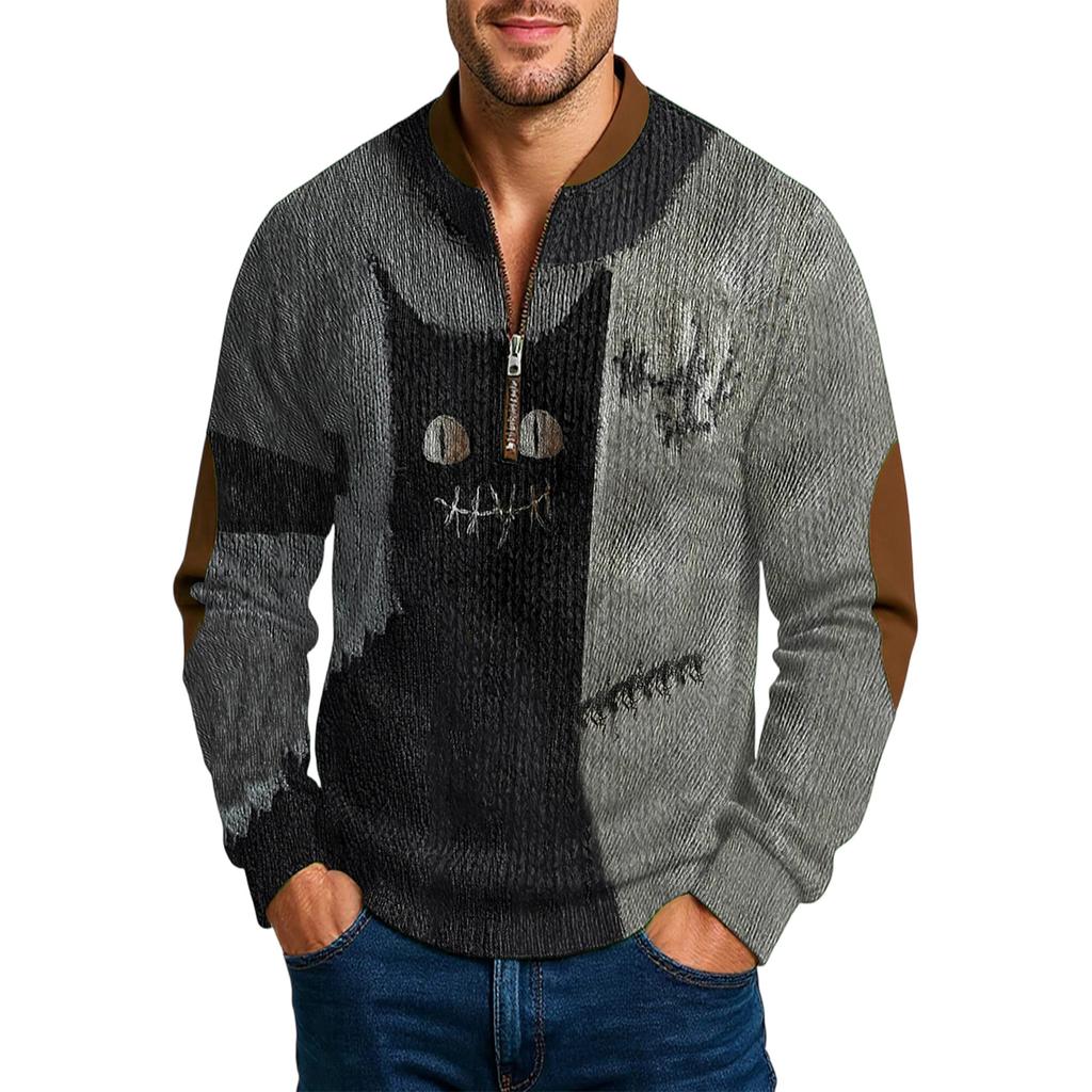 Men'S Outdoor Zipper Long Sleeved Sportswear Casual Sweatshirt