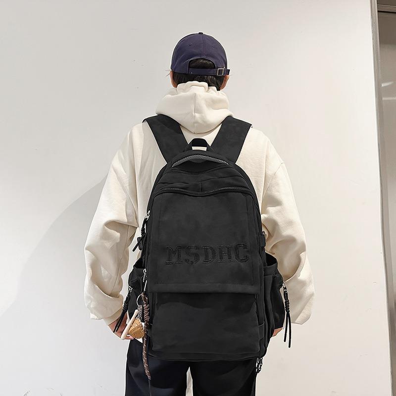 High-value schoolbag, fashionable and simple, large-capacity backpack, junior high school student, male and female backpack, computer bag, fashionable